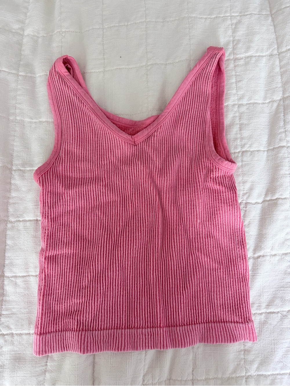 art class Pink Ribbed V-Neck Tank Top